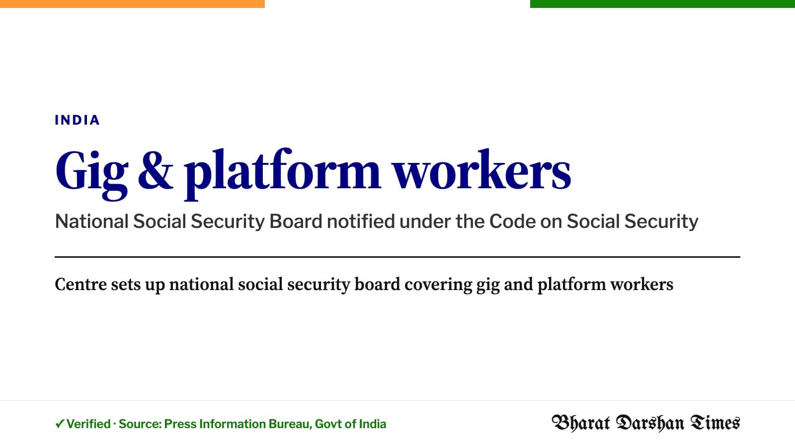 Centre sets up national social security board covering gig and platform workers