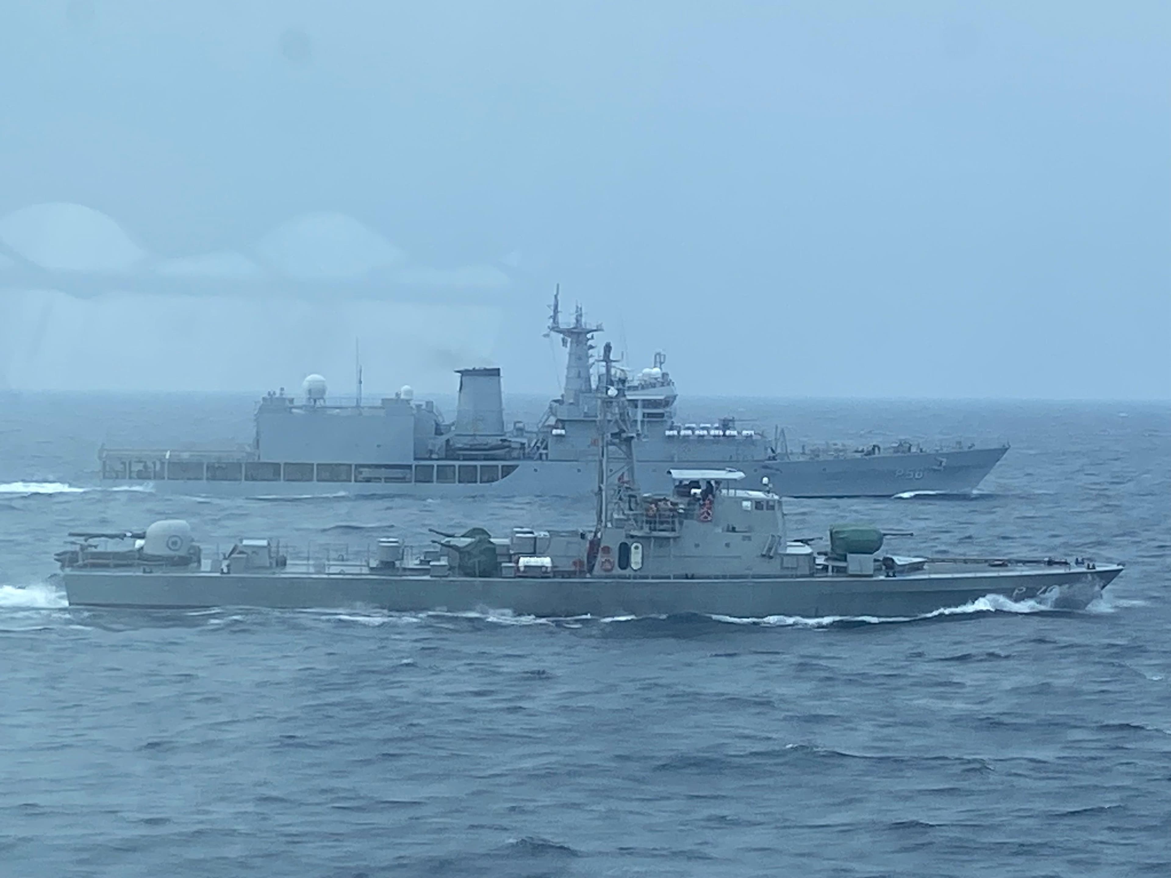 FIRST TRAINING SQUADRON OF THE INDIAN NAVY DEPARTS COLOMBO, SRI LANKA